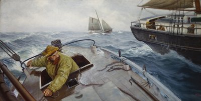 恶劣天气中的飞行员（布面油画） 作者 克里斯蒂安·克罗格（Christian Krohg）