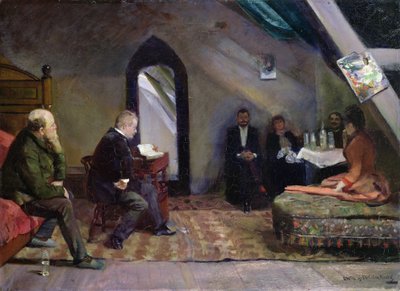 在工作室阅读 作者 克里斯蒂安·克罗格（Christian Krohg）