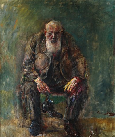 穿靴子的自画像，c.1920 作者 克里斯蒂安·克罗格（Christian Krohg）
