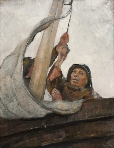 设置Sail，c.1900 作者 克里斯蒂安·克罗格（Christian Krohg）