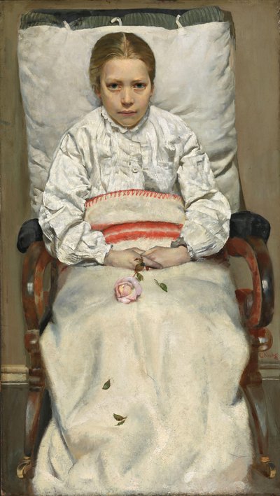 生病的女孩 作者 克里斯蒂安·克罗格（Christian Krohg）