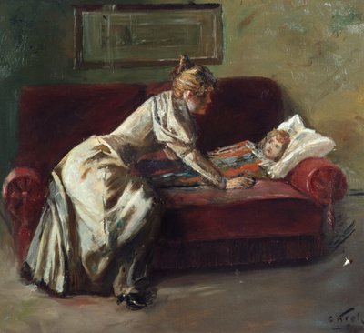 生病的孩子 作者 克里斯蒂安·克罗格（Christian Krohg）