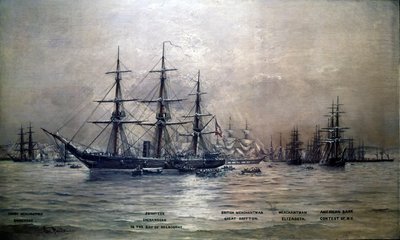 同盟国巡洋舰雪兰多在澳大利亚墨尔本港口，1865年，1865年 作者 克里斯汀·波尔森