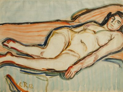 斜倚裸体说谎行为 作者 Christian Rohlfs