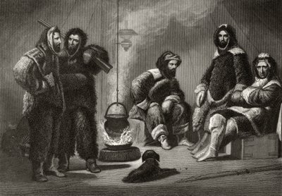 生活在布里格，由J. McGoffin雕刻，来自&39;1853年54,55年的北极探险&39;，第一卷，由Elisha Kent Kane博士（1820-57）出版，费城，1856年 作者 克里斯汀·舒塞尔