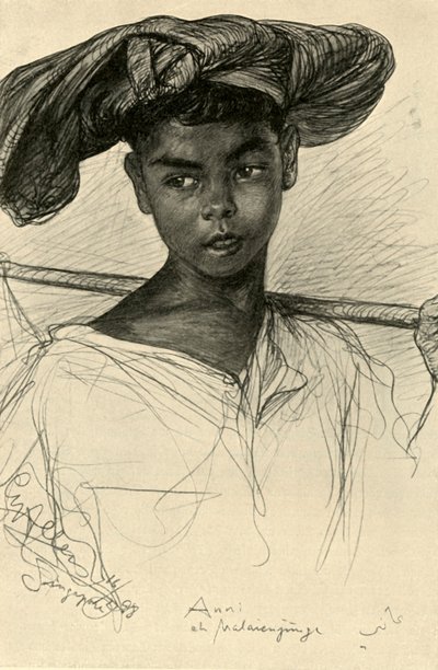 安尼--马来族男孩，新加坡，1898年。 作者 克里斯蒂安·威廉·艾尔斯