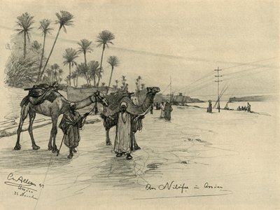 1898年，埃及阿斯旺尼罗河畔的赶驼人。 作者 克里斯蒂安·威廉·艾尔斯