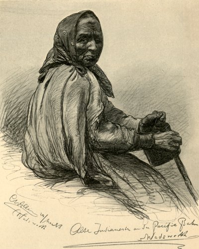 美国内华达州瓦兹沃斯的美国原住民老年妇女，1898年。   作者 克里斯蒂安·威廉·艾尔斯