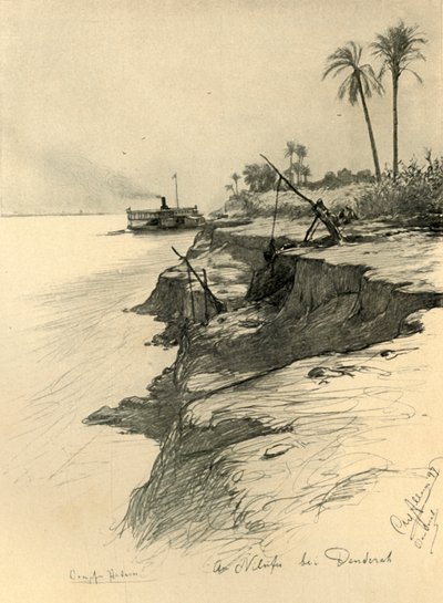在埃及登德拉的尼罗河畔，1898年。   作者 克里斯蒂安·威廉·艾尔斯