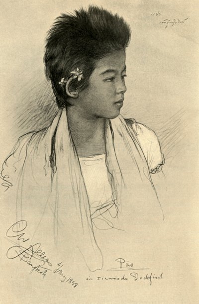 1898年，曼谷，Peo--十几岁的女孩。 作者 克里斯蒂安·威廉·艾尔斯