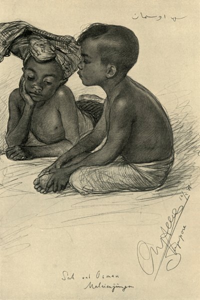 Sah和Osman，马来亚男孩，新加坡，1898。 作者 克里斯蒂安·威廉·艾尔斯