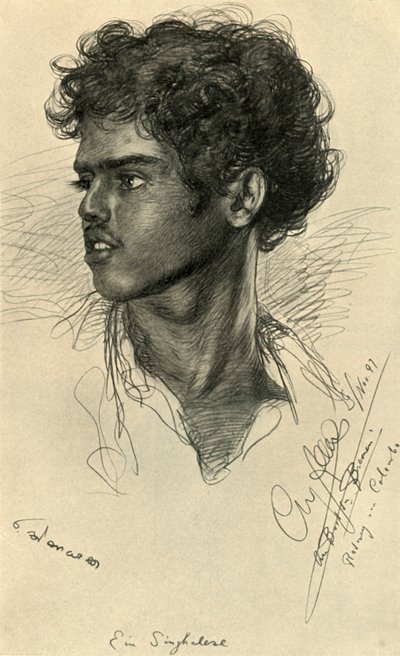 僧伽罗人，科伦坡，锡兰，1898年。 作者 克里斯蒂安·威廉·艾尔斯