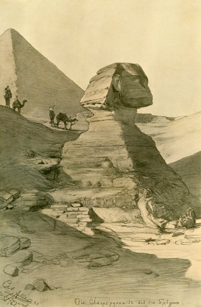 胡夫金字塔和斯芬克斯，1898年。   作者 克里斯蒂安·威廉·艾尔斯