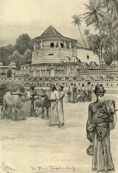 牙庙，康提，锡兰，1898年。 作者 克里斯蒂安·威廉·艾尔斯