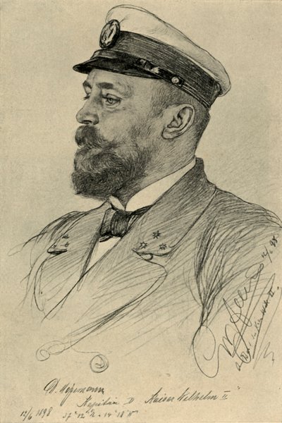德皇威廉二世号 "的舰长，1898年。   作者 克里斯蒂安·威廉·艾尔斯