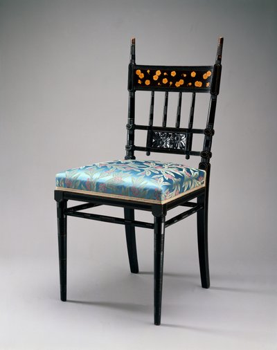 Side Chair，Herter Brothers Company，c.1876-79（樱桃，镀金和室内装潢） 作者 克里斯蒂安和古斯塔夫1830 98赫特