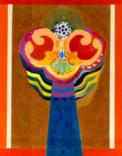 大天使》，约 2010 年（丙烯酸画板，金箔） 作者 克里斯蒂娜·萨吉