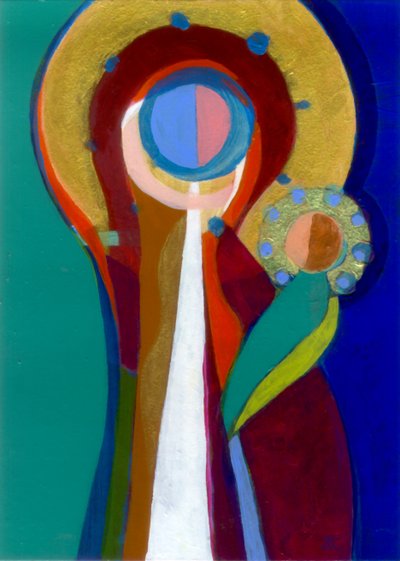 圣母与圣婴》，约 2007 年（丙烯酸画板） 作者 克里斯蒂娜·萨吉