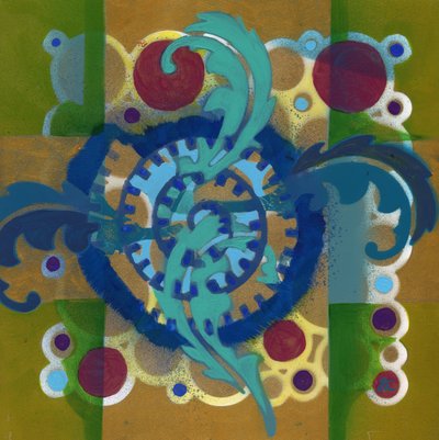 冥想 17》，约 2017 年（丙烯酸画板） 作者 克里斯蒂娜·萨吉