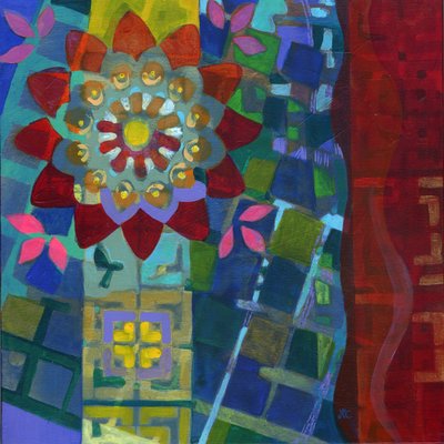 冥想 24》，约 2017 年（丙烯酸画板） 作者 克里斯蒂娜·萨吉