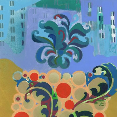 冥想 34》，约 2017 年（丙烯酸画板） 作者 克里斯蒂娜·萨吉