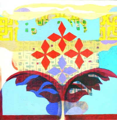 冥想 6》，约 2017 年（丙烯酸画板） 作者 克里斯蒂娜·萨吉