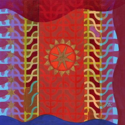 冥想 7 莲花 c. 2017 （丙烯酸画布 作者 克里斯蒂娜·萨吉