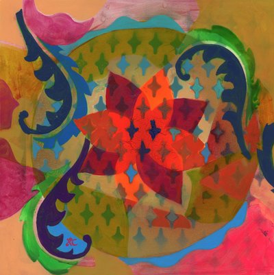 冥想 9 变容，c 2017（丙烯酸画布 作者 克里斯蒂娜·萨吉