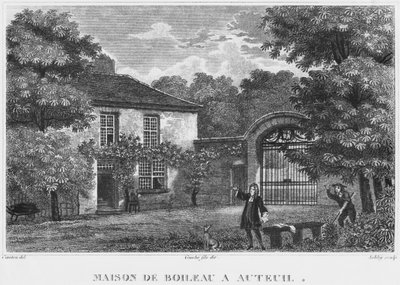 House of Nicolas Boileau，被称为Boileau-Despreaux，位于巴黎Auteuil，由Ashby（19世纪）雕刻 作者 克里斯托夫·西夫顿（Christophe Civeton）