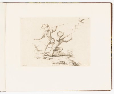 Plate 4, Le Zigzag (The Zigzag), Singeries ou différentes actions de la vie humaine représentées par des singes (Monkey Antics or Different Actions of Human Life represented by Monkeys) 作者 弗朗索瓦·菲利普·夏彭蒂埃