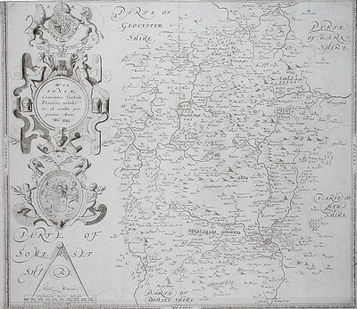 威尔特郡地图，由威廉-韦伯刻制，1645年出版（雕刻）。 作者 克里斯托弗（后）萨克斯顿