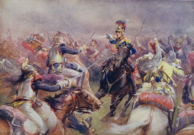 来自滑铁卢的法国胸甲骑兵的重型骑兵，由伊芙琳·伍德爵士（1838-1919）编辑的“英国陆地和海上战役”首次出版于1915年 作者 克里斯托弗·克拉克