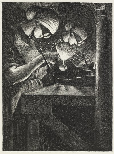 乙炔焊工，1917年 作者 Christopher Richard Wynne Nevinson