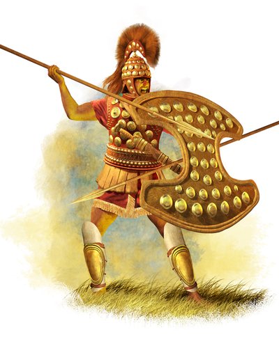 古希腊战士，几何时代晚期，2015 年（数码画笔、3d cgi） 作者 