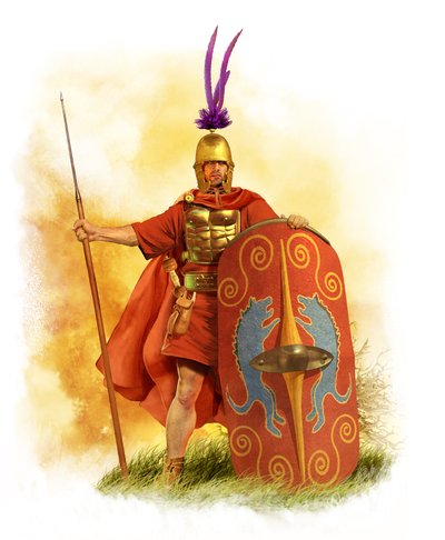 罗马 "哈斯塔图斯 "军团，公元前 3 世纪晚期，2015 年（铅笔画、数字油画、3d cgi） 作者 