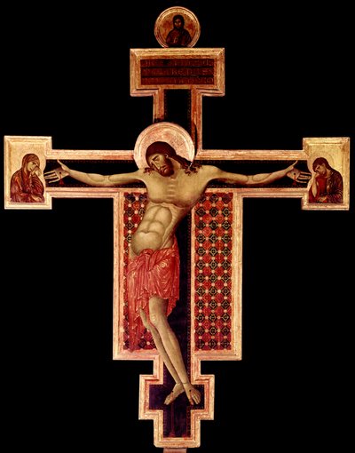 Cimabue (Cenni di Pepo) (1272-1302) 1268-1271 Dim. 336x267 cm 木头上的 Crucifix Detrempe 阿雷佐，圣多梅尼科教堂 作者 Cimabue