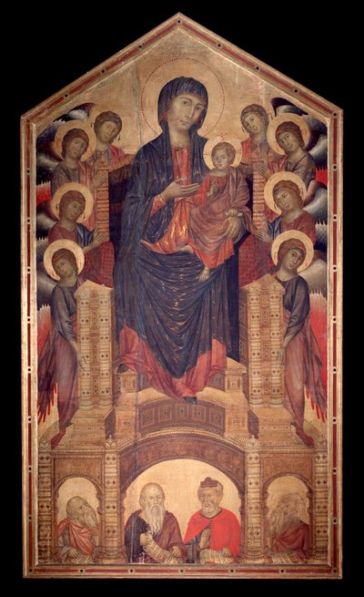 Maesta of the Holy Trinity（木头上的蛋彩画） 作者 Cimabue
