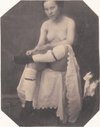 [女性裸体]，约1855年。 作者 路易斯·阿道夫·亨伯特·德·莫拉尔 (Louis Adolphe Humbert de Molard) 的圈子。