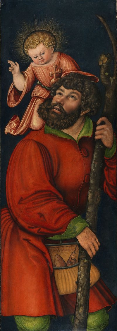 德语: Der heilige Christophorus Saint Christopher 作者 老卢卡斯克拉纳赫的圈子