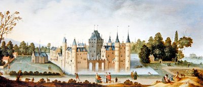 埃格蒙德修道院和城堡（板面油画） 作者 克莱斯·雅各布斯（Claes Jacobsz）。范德黑克