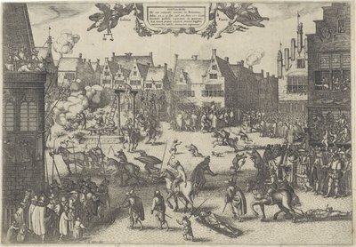 处决火药叛国阴谋家，1606 年
Supplicium de octo coniuratis sumtum in Britannia（物品上的标题） 作者 克拉斯·扬斯。维舍尔 (II)