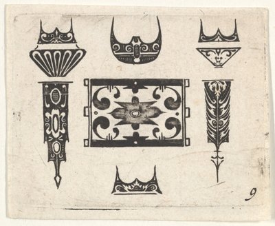 带有九个图案的Blackwork版画，ca。 1620。 作者 克莱斯·詹斯·维舍