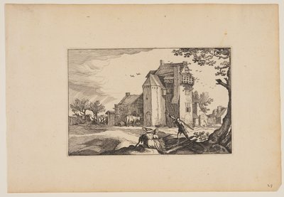 带鸽笼的农舍，选自 Landscapes (Verscheyden aerdige Lanthuysen...) 作者 克拉斯·扬斯。维舍尔