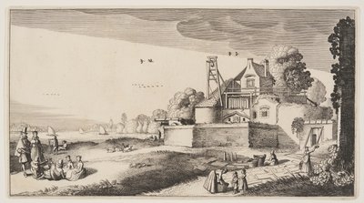 河边堡垒前的漂白田，选自 Landscapes (Playsante Lantschappen) 作者 克拉斯·扬什·维舍尔二世