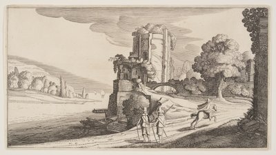河上圆塔，选自风景画（Playsante Lantschappen） 作者 克拉斯·扬什·维舍尔二世