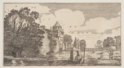 哈勒姆的 "Kleine Houtpoort"，选自 Landscapes (Playsante Lantschappen) 作者 克拉斯·扬什·维舍尔二世