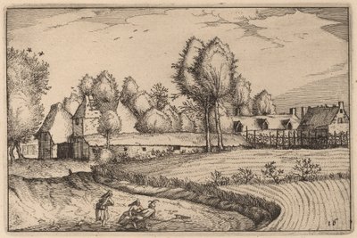 沿着田野的道路 作者 Claes Jansz Visscher 仿照 Johannes van Doetechum，仿照卢卡斯的长老