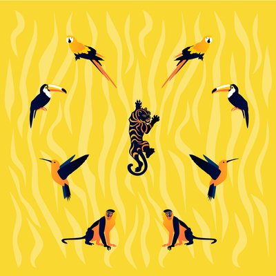 animals-yellow-black 作者 克莱尔·亨特利