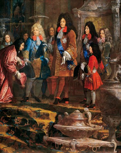 1685年5月，路易十四接受热那亚总督的呈文，克劳德-盖-哈勒（1652-1736）的绘画细节，法国 作者 克劳德·盖·哈勒