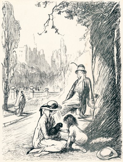 在肯辛顿花园-第六阶段，c1920年 作者 克劳德·艾琳·谢珀曼